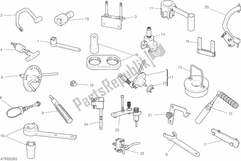 All parts for the Workshop Service Tools (engine) of the Ducati Hypermotard 950 USA 2019